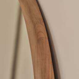 Amora - Large Warm Wood Round Wall Mirror 100cm x 100cm - thumbnail 4