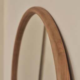 Amora - Large Warm Wood Round Wall Mirror 100cm x 100cm - thumbnail 5