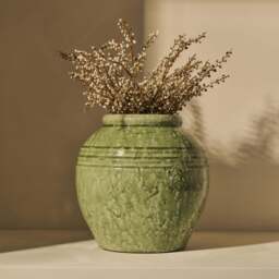 Cyra - Jade Green Gloss Ceramic Vase - thumbnail 4