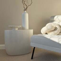 Leonardo - Minimal Concrete Irregular Shaped Side Table - thumbnail 4