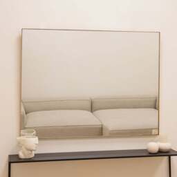 Theo - Gold Rectangular Metal Large Wall Mirror 120cm x 90cm - thumbnail 4