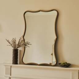 Elise - Gold Art Deco Metal Overmantle Mirror 90cm x 60cm - thumbnail 2