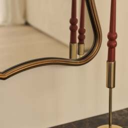 Elise - Gold Art Deco Metal Overmantle Mirror 90cm x 60cm - thumbnail 6
