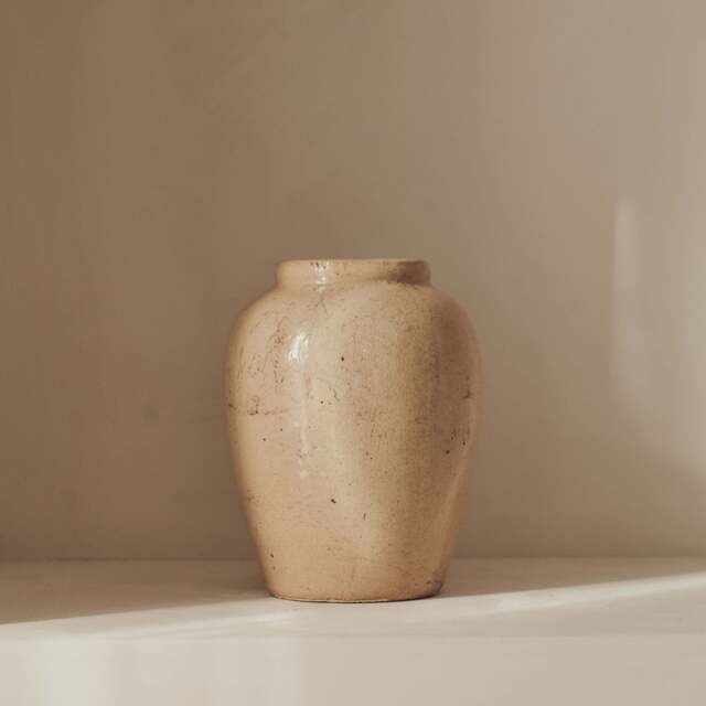 Portera - Beige Gloss Ceramic Vase - image 1