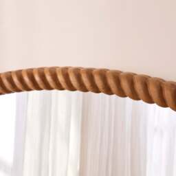 Cordelia - Warm Wood Rope Twist Rectangular Wall Mirror 100cm x 70cm - thumbnail 4