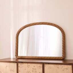Cordelia - Warm Wood Rope Twist Rectangular Wall Mirror 100cm x 70cm - thumbnail 3