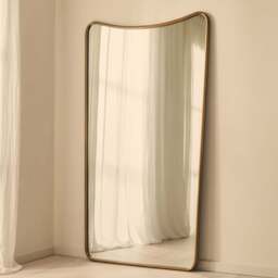 Louis - Gold Full Length Curved Metal Mirror 180cm x 100cm - thumbnail 3