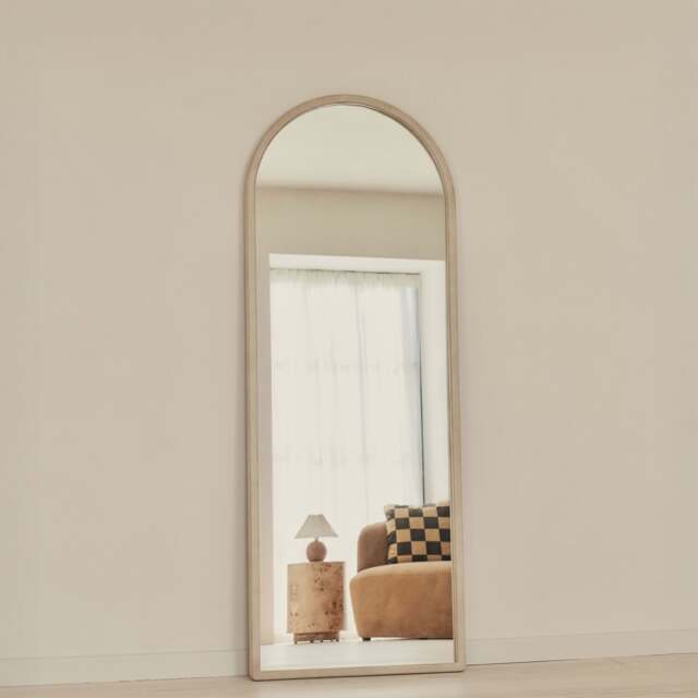 Arden - Concrete Full Length Arched Wooden Mirror 160cm x 60cm - image 1
