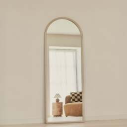 Arden - Concrete Full Length Arched Wooden Mirror 160cm x 60cm - thumbnail 1
