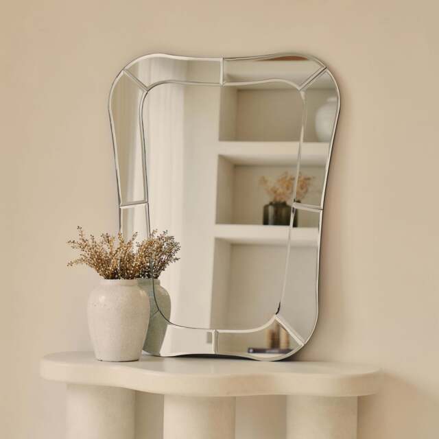 Florence - Bevelled Edge Art Deco Overmantle Mirror 90cm x 70cm - image 1