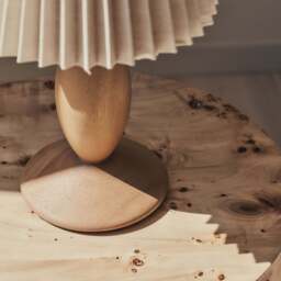 Elba - Warm Wood Pleated Shade Table Lamp - thumbnail 4
