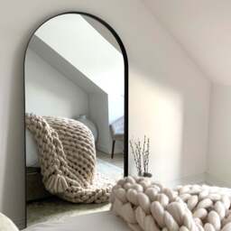 Arcus - Full Length Arched Black Large Metal Mirror 170cm x 80cm - thumbnail 1