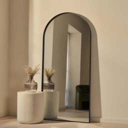 Arcus - Full Length Arched Black Large Metal Mirror 170cm x 80cm - thumbnail 6