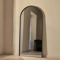 Arcus - Full Length Arched Black Large Metal Mirror 170cm x 80cm - thumbnail 2