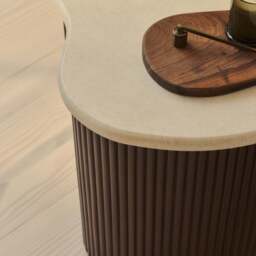 Cove - Dark Wood Ribbed Irregular Side Table - thumbnail 4