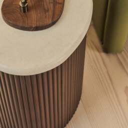Cove - Dark Wood Ribbed Irregular Side Table - thumbnail 5