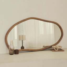Aaliyah - Warm Wood Irregular Wall Mirror 150cm x 75cm
