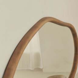 Aaliyah - Warm Wood Irregular Wall Mirror 150cm x 75cm - thumbnail 4