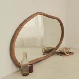 Aaliyah - Warm Wood Irregular Wall Mirror 150cm x 75cm - thumbnail 3