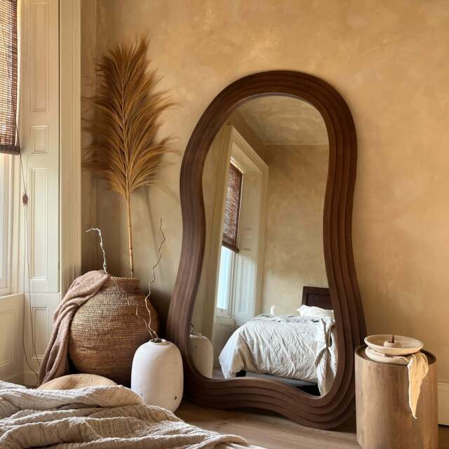 Luciana - Full Length Irregular Dark Wood Extra Large Mirror 200cm x 120cm - image 1