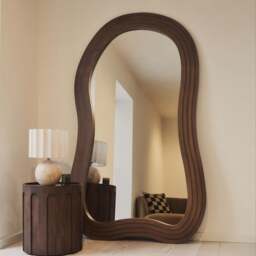 Luciana - Full Length Irregular Dark Wood Extra Large Mirror 200cm x 120cm - thumbnail 3