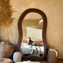 Luciana - Full Length Irregular Dark Wood Extra Large Mirror 200cm x 120cm - thumbnail 2