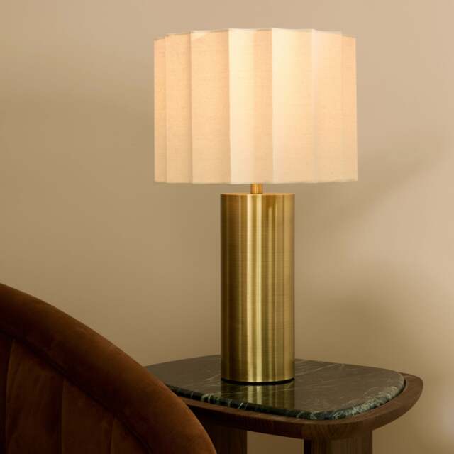 Castella - Antique Gold Scallop Shade Table Lamp - image 1