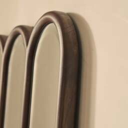 Reims - Dark Wood Full Length Arched Panel Wooden Mirror 180cm x 80cm - thumbnail 4