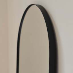 Theo - Full Length Black Arched Large Metal Mirror 160cm x 50cm - thumbnail 6