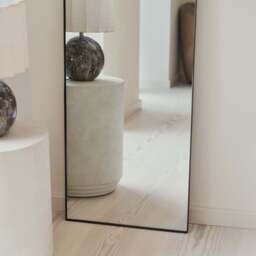 Theo - Full Length Black Arched Large Metal Mirror 160cm x 50cm - thumbnail 3