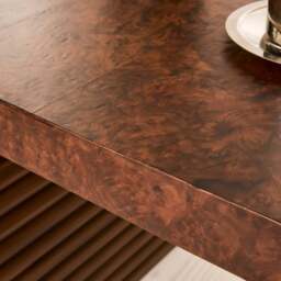 Eliana - Dark Burl Curved Dark Wood Premium Side Table - thumbnail 6
