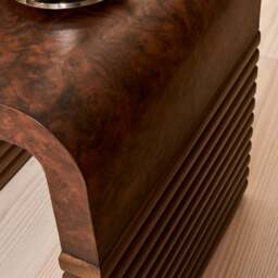 Eliana - Dark Burl Curved Dark Wood Premium Side Table - thumbnail 4