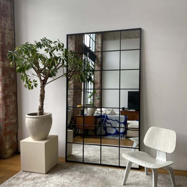 Brooklyn - Full Length Extra Large Black Metal Mirror 210cm x 120cm - image 1