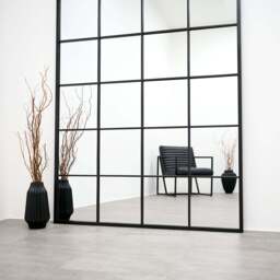 Brooklyn - Full Length Extra Large Black Metal Mirror 210cm x 120cm - thumbnail 5