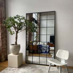 Brooklyn - Full Length Extra Large Black Metal Mirror 210cm x 120cm - thumbnail 1