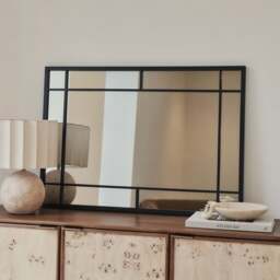 Bexley - Black Rectangular Metal Wall Mirror 100cm x 70cm - thumbnail 2