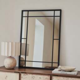 Bexley - Black Rectangular Metal Wall Mirror 100cm x 70cm