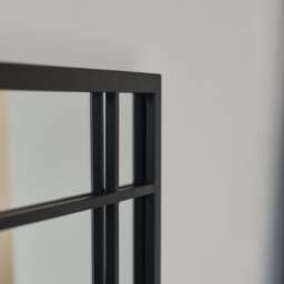 Bexley - Black Rectangular Metal Wall Mirror 100cm x 70cm - thumbnail 5