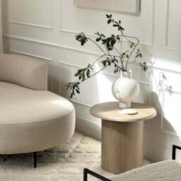 Madison - Washed Wood Round Wooden Side Table - thumbnail 3