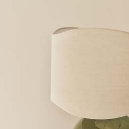Olera - Olive Gloss Ceramic Wave Shade Table Lamp - thumbnail 4