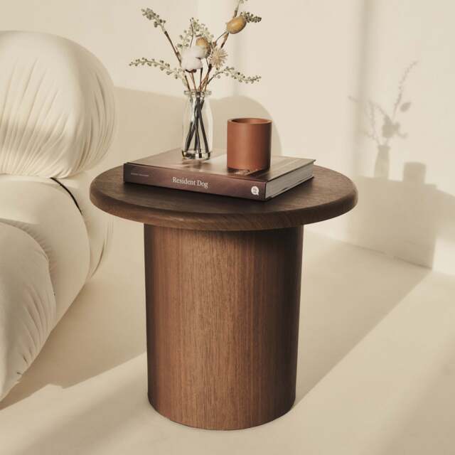 Madison - Dark Wood Round Wooden Side Table - image 1