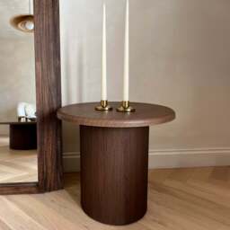 Madison - Dark Wood Round Wooden Side Table - thumbnail 2
