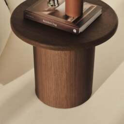 Madison - Dark Wood Round Wooden Side Table - thumbnail 3
