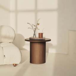 Madison - Dark Wood Round Wooden Side Table - thumbnail 6