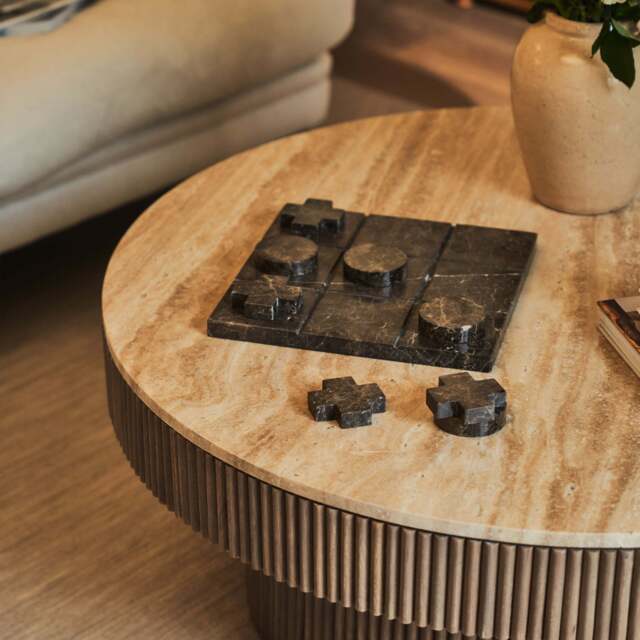 Noughts And Crosses - Dark Emperador Marble Decorative Accessory - image 1