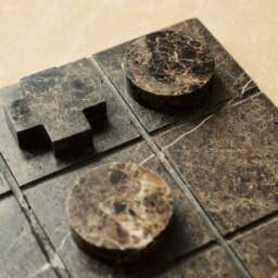 Noughts And Crosses - Dark Emperador Marble Decorative Accessory - thumbnail 3