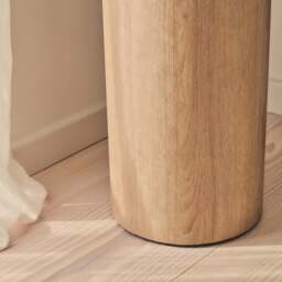 Madison - Beige Travertine Round Washed Wood Plinth - thumbnail 5