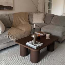 Alina - Dark Wood Rectangular Large Wooden Coffee Table - thumbnail 3