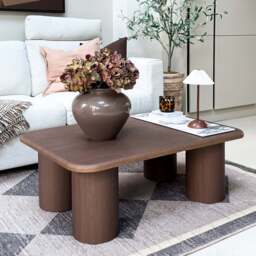 Alina - Dark Wood Rectangular Large Wooden Coffee Table - thumbnail 4