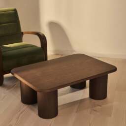 Alina - Dark Wood Rectangular Large Wooden Coffee Table - thumbnail 2